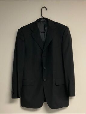 Men's Black Three-Button Sport Coat Blazer